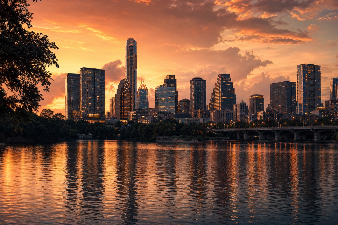 Austin skyline at sunset